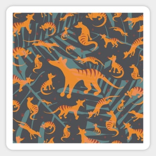 Salted Caramel Tasmanian Tigers Jungle Pattern Sticker